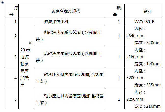 轴承感应加热器清单表.png